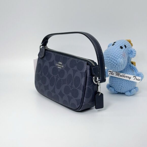 Coach C3308 Nolita 19 Signature Midnight Navy Denim Clutch Wallet Bag Wristlet - Picture 3 of 6
